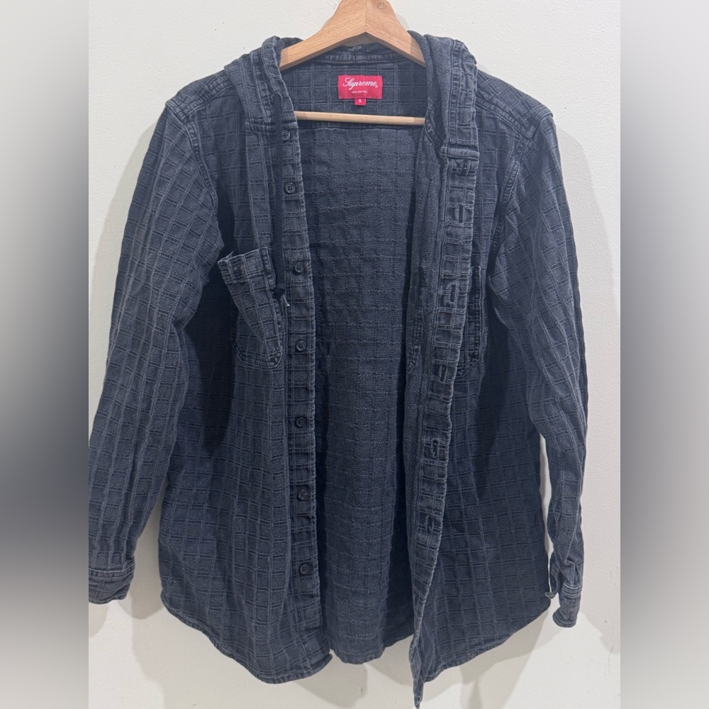 Supreme Black Textured Button Down Shirt